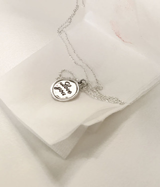Love You coin necklace