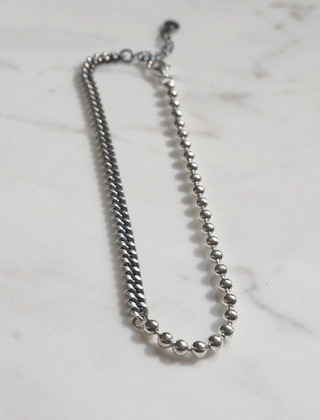 ball chain mixed ankle bracelet