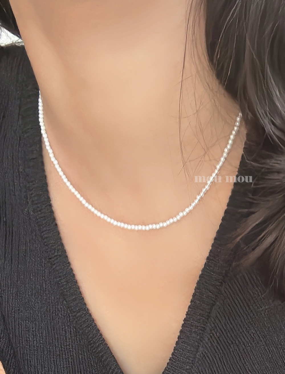 2 mm 스왈 진주 목걸이 2 mm pearl necklace