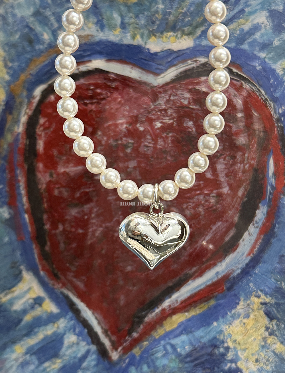 통통 하트 진주 목걸이 heart pearl necklace