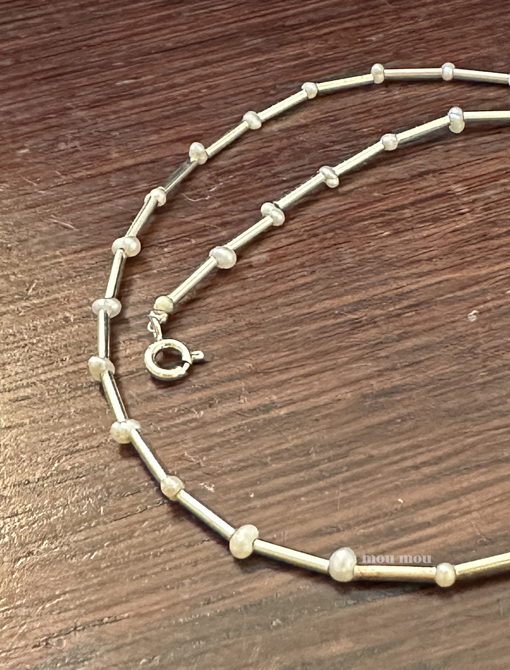 미니 진주 파이프 목걸이 mini pearl pipe necklace