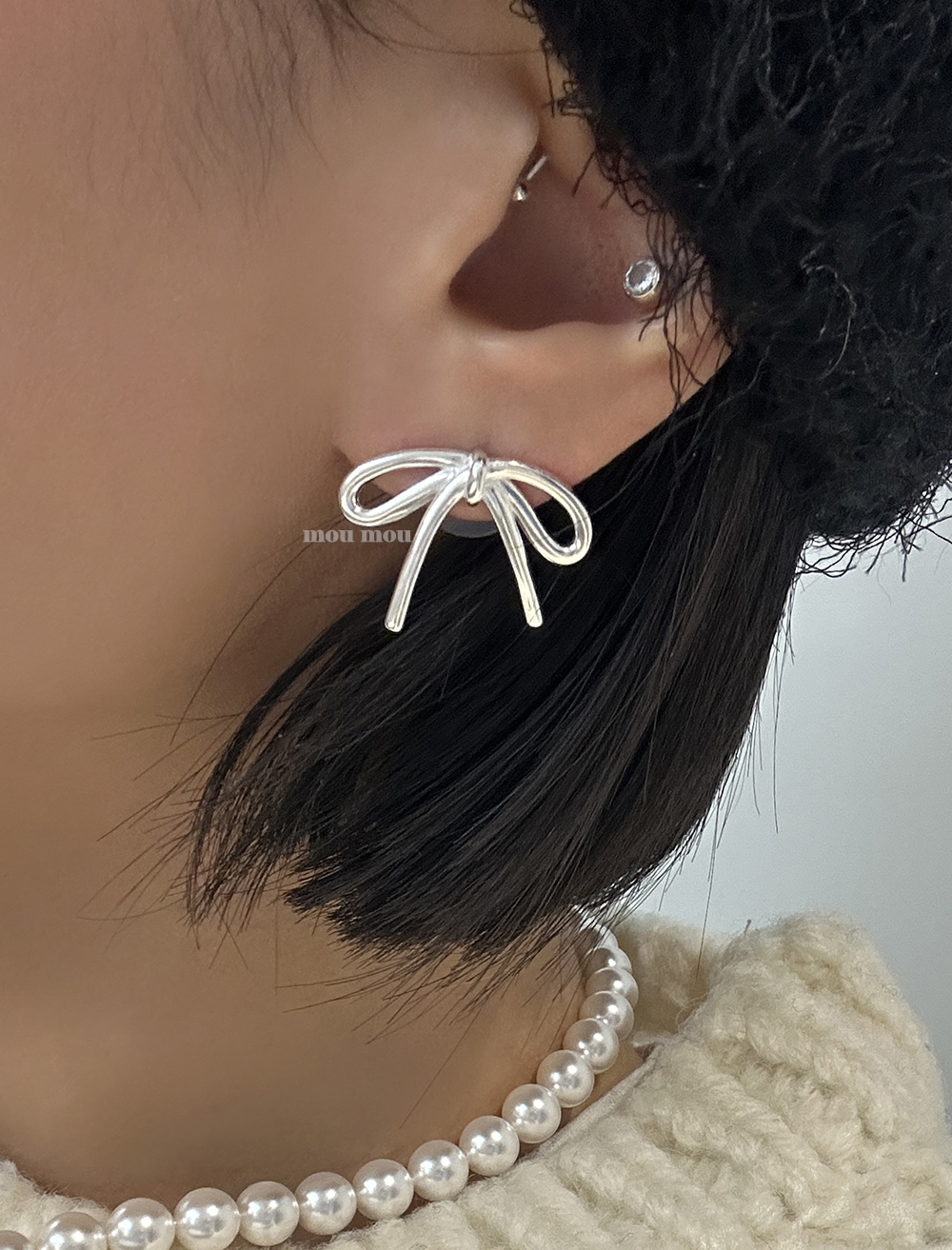 와이어 리본 귀걸이 wire ribbon earring