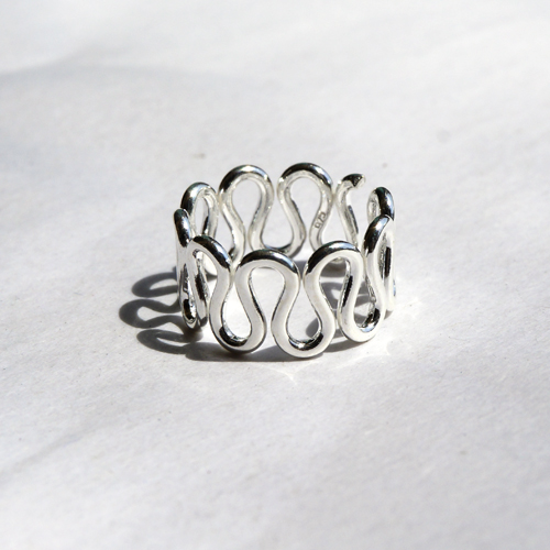silver _ wave silver knuckle ring