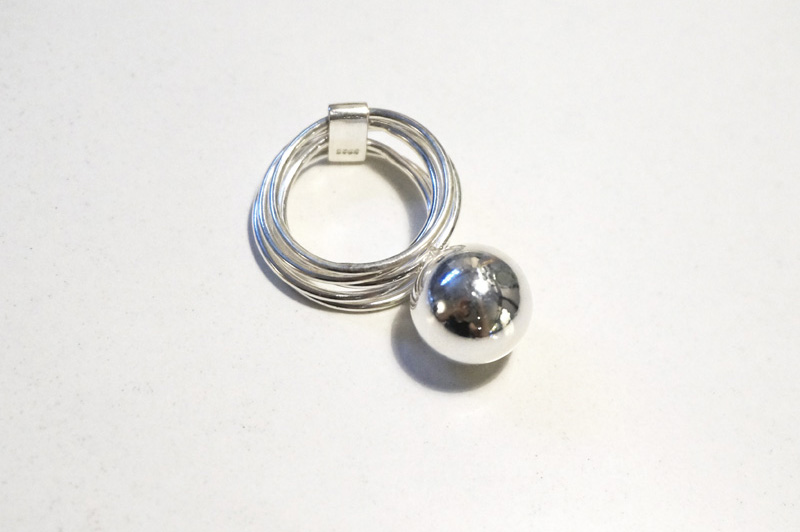 silver _ BOLD ball ring 2