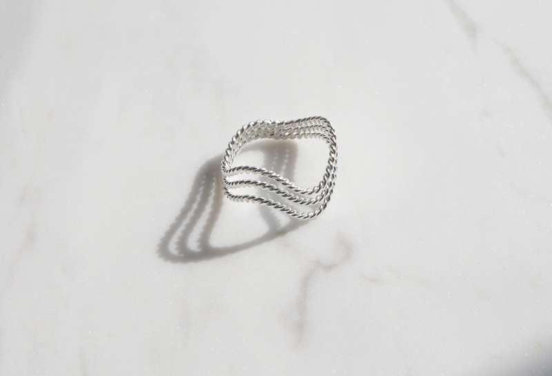 silver _ triple wave ring