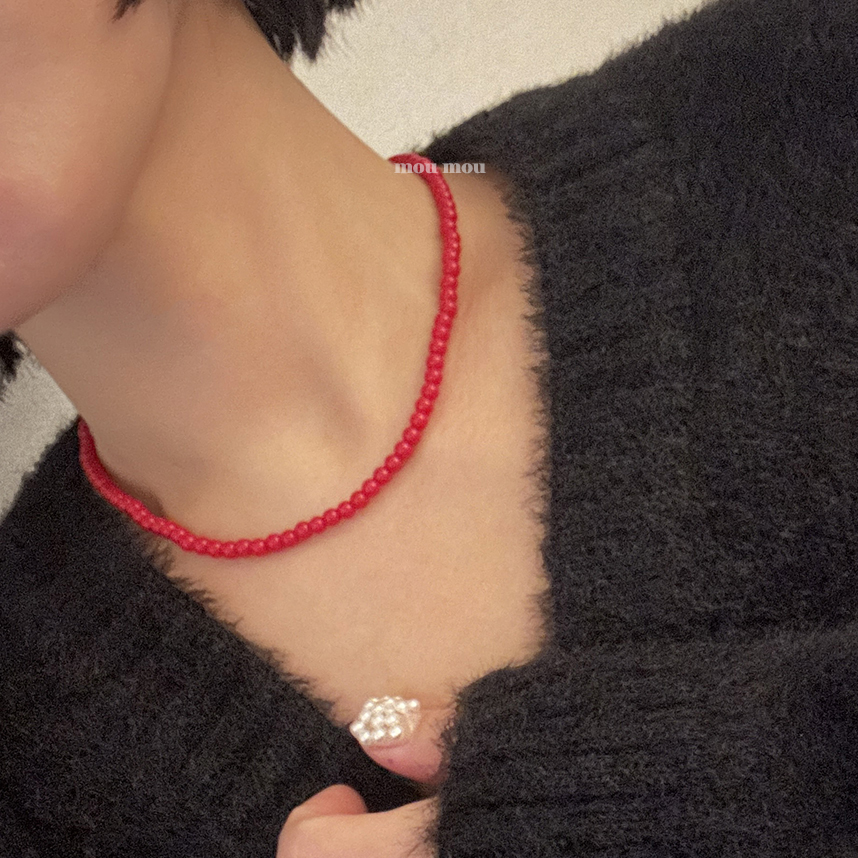 레드 목걸이 red necklace
